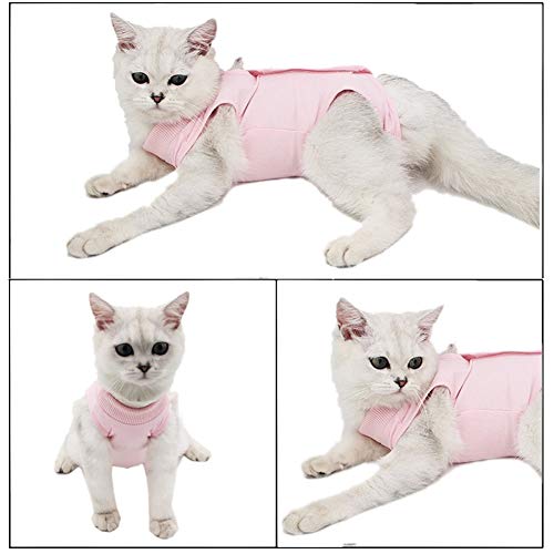 Coppthinktu Cat Recovery Suit for Abdominal Wounds or Skin Diseases, Breathable E-Collar Alternative for Cats and Dogs, After Surgery Wear Anti Licking Wounds