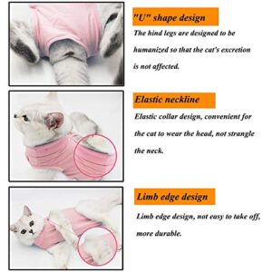 Coppthinktu Cat Recovery Suit for Abdominal Wounds or Skin Diseases, Breathable E-Collar Alternative for Cats and Dogs, After Surgery Wear Anti Licking Wounds