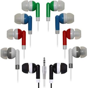 hongzan 100 pack classroom earbuds headphones bulk for school kids children, wholesale durable earphones class set for students (100 mixed)