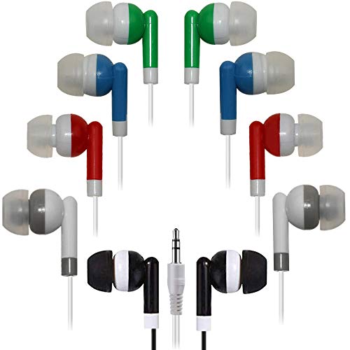 Hongzan 100 Pack Classroom Earbuds Headphones Bulk for School Kids Children, Wholesale Durable Earphones Class Set for Students (100 Mixed)