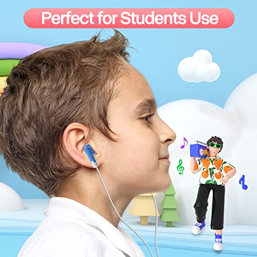 Hongzan 100 Pack Classroom Earbuds Headphones Bulk for School Kids Children, Wholesale Durable Earphones Class Set for Students (100 Mixed)