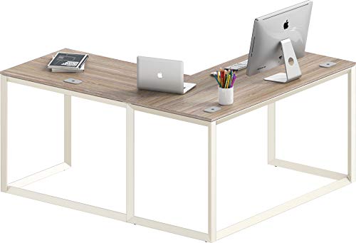 SHW Triangle-Leg L-Shaped Home Office Computer Desk