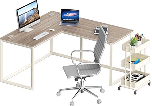 SHW Triangle-Leg L-Shaped Home Office Computer Desk