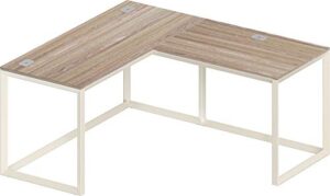 SHW Triangle-Leg L-Shaped Home Office Computer Desk