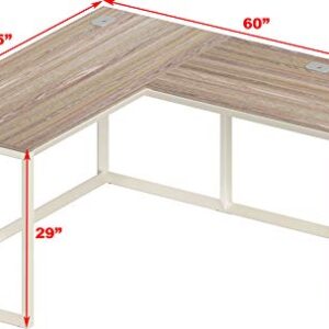 SHW Triangle-Leg L-Shaped Home Office Computer Desk