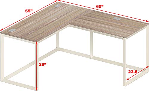 SHW Triangle-Leg L-Shaped Home Office Computer Desk