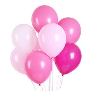 lfydm latex balloon 100 pcs 12 inch ： white and light pink and rose red and light rose latex balloons