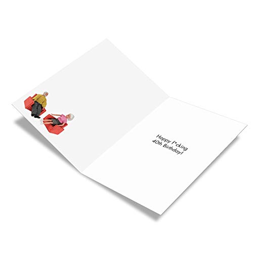 NobleWorks - 40th Birthday Card with Envelope - Funny Stationery Notecard for Birthdays, 40 Year Old Greeting - How Did 40 Happen C7322MBG