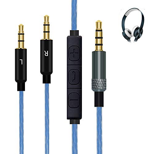 Sqrmekoko OFC Upgrade Inline Mic Remote Control Audio Cable Cord for Sol Republic Master Tracks HD V8 V10 V12 X3 Headphone