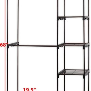 Simple Houseware Freestanding Cloths Garment Organizer Closet with Cover, Dark Gray