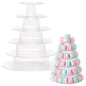 6 tiered tray stand for macarons - round cupcake tower stand tea party decorations cupcake holder dessert table display set donut stand - wedding cake stand macarons and cupcake tower party supplies