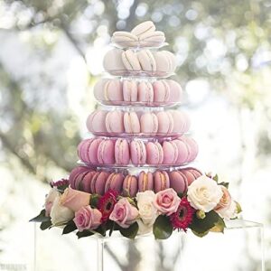 6 Tiered Tray Stand for Macarons - Round Cupcake Tower Stand Tea Party Decorations Cupcake Holder Dessert Table Display Set Donut Stand - Wedding Cake Stand Macarons and Cupcake Tower Party Supplies