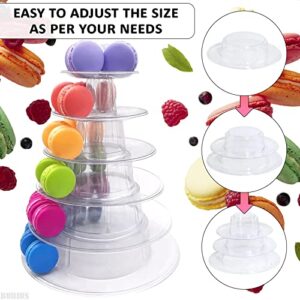 6 Tiered Tray Stand for Macarons - Round Cupcake Tower Stand Tea Party Decorations Cupcake Holder Dessert Table Display Set Donut Stand - Wedding Cake Stand Macarons and Cupcake Tower Party Supplies