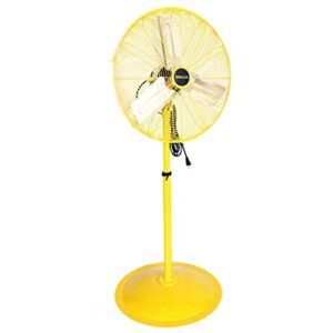 stanley 24 inch oscillating industrial high velocity pedestal fan - use for shop, garage or warehouse, all-metal construction, 3 speed settings (st-24posc)