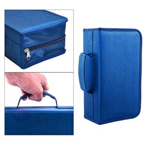 Siveit DVD Case, 128 Capacity CD/DVD Case Wallet Binder Storage Holder Booklet for Car Home Office and Travel (Blue)