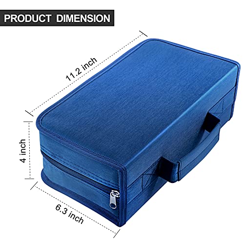 Siveit DVD Case, 128 Capacity CD/DVD Case Wallet Binder Storage Holder Booklet for Car Home Office and Travel (Blue)