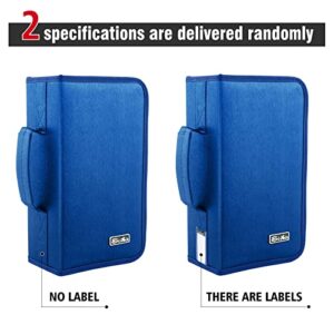 Siveit DVD Case, 128 Capacity CD/DVD Case Wallet Binder Storage Holder Booklet for Car Home Office and Travel (Blue)