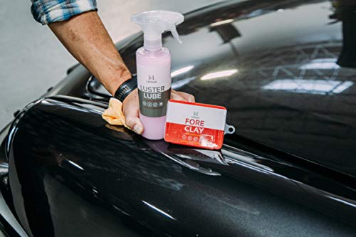 Fore Clay and Luster Lube - Clay Bar Kit, Auto Detailing Clay bar for Cars, Trucks, Boats, Glass and Plastic. Includes Luster Lube Hydrophobic Lubricant.