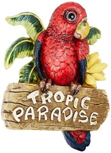design toscano tropic parrot paradise wall sculpture 10 inch
