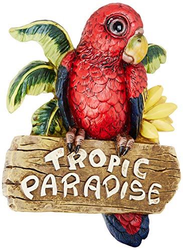 Design Toscano Tropic Parrot Paradise Wall Sculpture 10 Inch