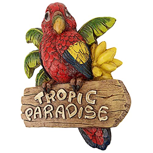 Design Toscano Tropic Parrot Paradise Wall Sculpture 10 Inch