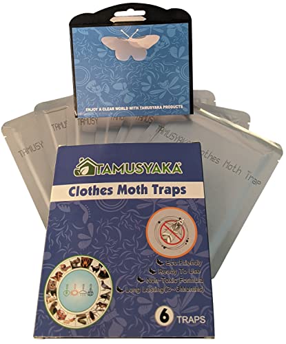 Clothes Moth Traps (6 Count) with Pheromones Lure, Powerful Moth Traps For House, wool clothes and carpet