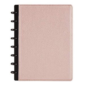 tul® discbound notebook, elements collection, junior size, narrow ruled, 60 sheets, rose gold/pebbled
