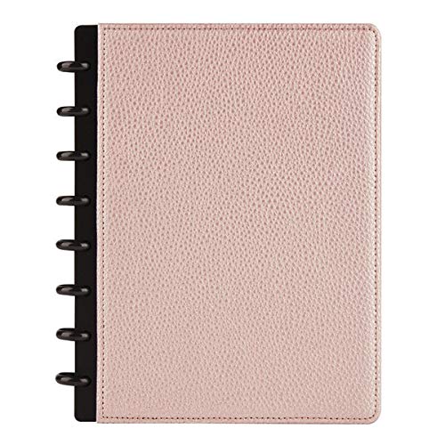 TUL® Discbound Notebook, Elements Collection, Junior Size, Narrow Ruled, 60 Sheets, Rose Gold/Pebbled