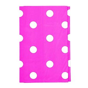 Gift Expressions 6 CT Premuim 54x108 inch Rectangle Plastic Tablecloth Waterproof Disposable Party Event Decoration Heavy Duty Table Cover(Fuchsia Polka Dot)