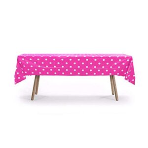 Gift Expressions 6 CT Premuim 54x108 inch Rectangle Plastic Tablecloth Waterproof Disposable Party Event Decoration Heavy Duty Table Cover(Fuchsia Polka Dot)