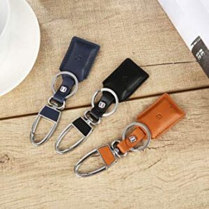 Anti-Lost Cowhide Leather Key Ring, with Alarm, Bluetooth, Position Record (via Phone GPS) (Blue)