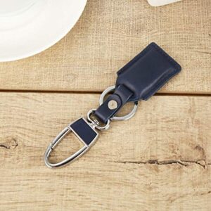 Anti-Lost Cowhide Leather Key Ring, with Alarm, Bluetooth, Position Record (via Phone GPS) (Blue)