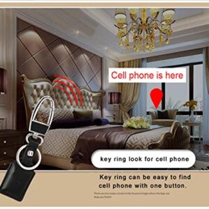 Anti-Lost Cowhide Leather Key Ring, with Alarm, Bluetooth, Position Record (via Phone GPS) (Blue)