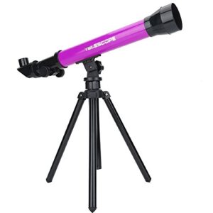 telescope for kids beginners, travel scope, equipped with 20x, 40x, 60x interchangeable eyepieces, portable travel telescope with tripod, best gift for child (purple)