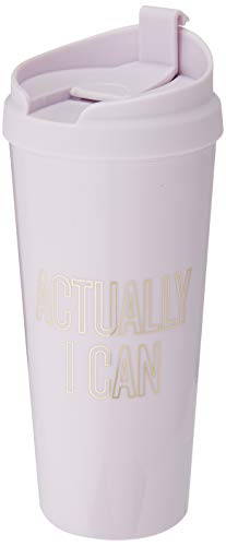 Kate Spade New York 16 Ounce Insulated Travel Mug, Purple/Gold Double Wall Thermal Tumbler for Coffee/Tea, Actually I Can