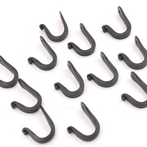 THDC Nail Hooks, Vintage, Rustic Curved Metal Fasteners – Decorative Colonial Wall Décor, Heavy Duty Wall Hooks, Hangers for Keys, Coats, Robe, Bags, Home, Kitchen Set Of 12 (Small 1")