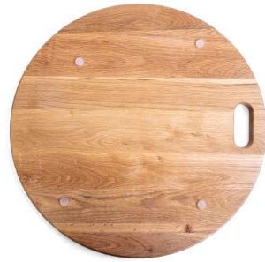 LUX American Oak Wood Diameter 19 inches Oversized Charcuterie Board | Large Cheese Board | Serving Board With Handle for Serving Cheeses, Meats, Crackers, and Wine | Unique Gift (Round Cutting Board)