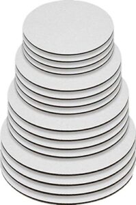 greaseproof round cake boards white cake circle base - 6/8/10/12 inch 5 of each size