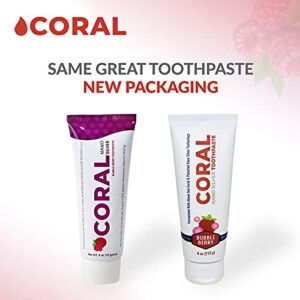 Coral Nano Silver Bubble Berry Fluoride Free Toothpaste, Natural Fluoride Free Teeth Whitening Toothpaste, Coral Calcium Nano Silver Infused SLS Glycerin Free 4 Ounce