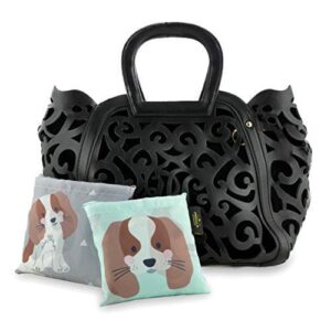 Momiji Premium Reusable Grocery Shopping Bags, Unique European Artists, Certified Recycled Polyester, Set of 2 Bags, Foldable, Eco-Friendly, Machine Washable, Lightweight (Cute Cavalier Dog)