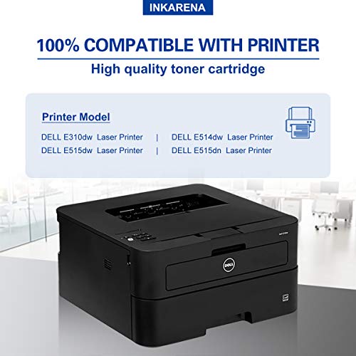 E310 E514 E515 Toner Cartridge Replacement for Dell E310dw E514dw E515dw E515dn Printer Compatible Toner Cartridges (for Dell PVTHG, 593-BBKD, P7RMX) 2,600 Pages - by Inkarena