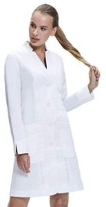dr. james women’s lab coat, tailored fit, fold back cuff, white, 35 inch length (4)