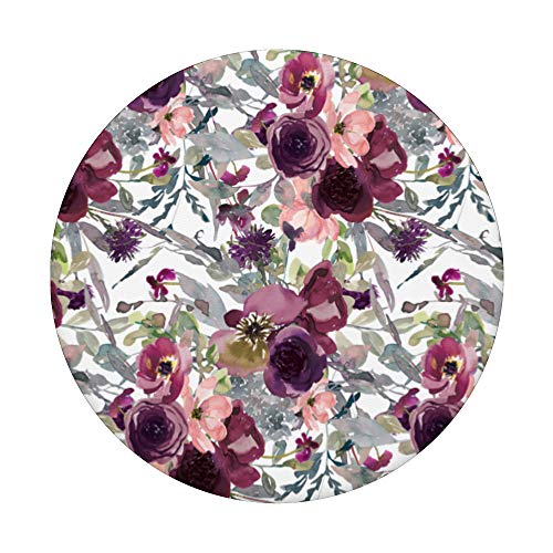 Flower Design With Burgundy Maroon Flowers PopSockets Swappable PopGrip