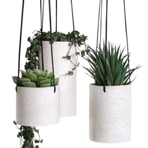 aubury hanging planter for indoor plants - set of 3 ceramic hanger planters, succulent hanging plant pots, hanging plant holders for indoor outdoor, hanging plant decor 3 pack, patented design d887822