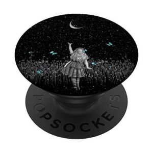 wonderland smiling starry night - alice in wonderland popsockets popgrip: swappable grip for phones & tablets
