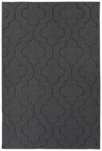 garland rug brentwood double quatrefoil indoor/outdoor area rug, 6-feet by 8-feet, cinder gray