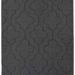 Garland Rug Brentwood Double Quatrefoil Indoor/Outdoor Area Rug, 6-Feet by 8-Feet, Cinder Gray