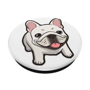 Cute Smiling French Bulldog - White Phone Accessory PopSockets PopGrip: Swappable Grip for Phones & Tablets