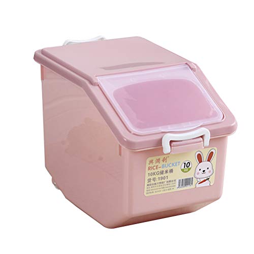 BESTONZON 10Kg Rice Container Dispenser Food Storage Container With Lids for Dry Food, Flour, Dog Food (Random Color)