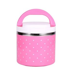 insulated lunch box, 600ml thermal thermos lunch box insulation hot food container, stainless steel, storage lunch, container, canteen, double walled, portable food bowl (pink)